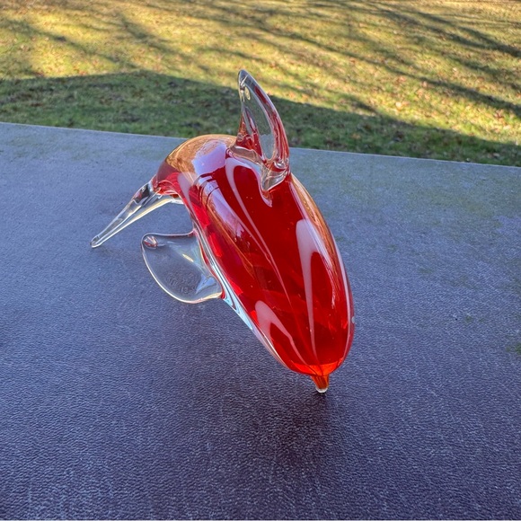 VINTAGE GLASS DOLPHIN FIGURINE - Picture 6 of 8